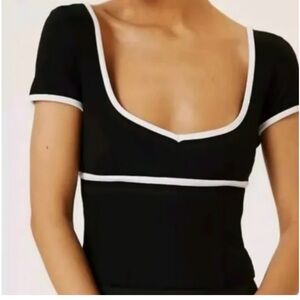 Anthropologie Black and White Women's Top